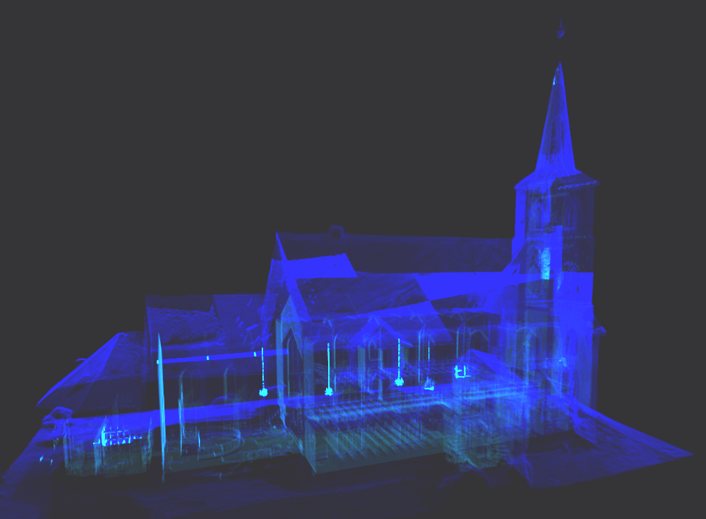 Viser en 3d-skanning av Ibestad kirke